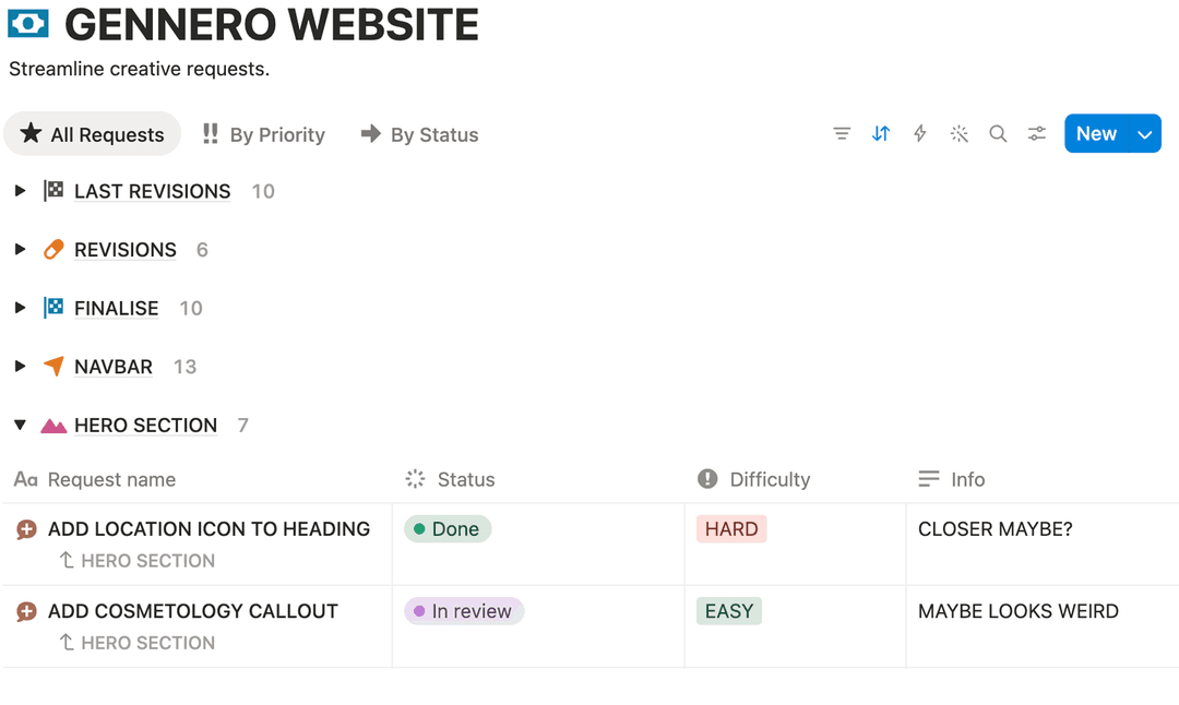 notion board screenshot